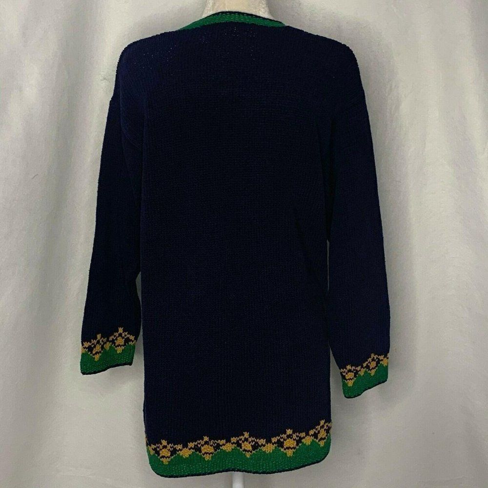 Vintage Liz Claiborne Knit Cardigan Sweater M Blue - Picture 5 of 6